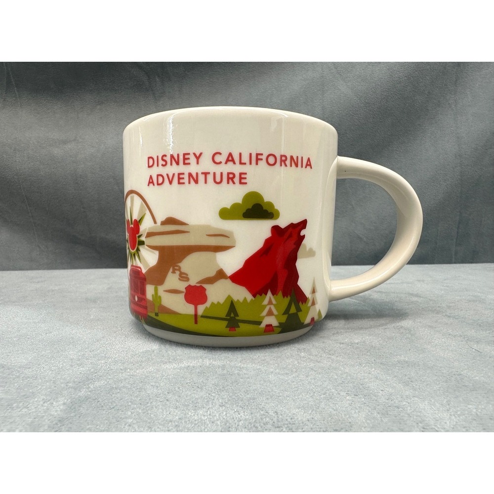 Disney Starbucks You Are Here Collection California Adventure Mug Red Interior